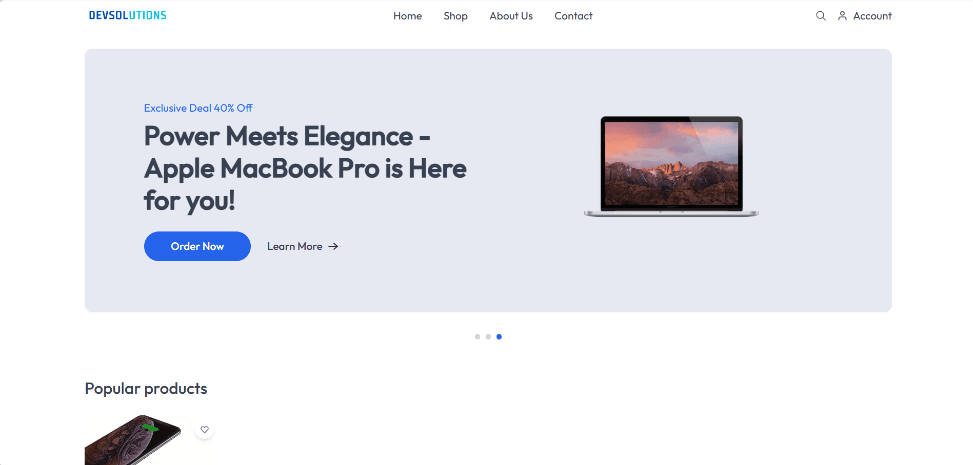 Dev Solutions — E-commerce Store